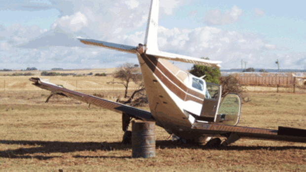 Pilot escapes unharmed after light-plane crashes in Geraldton.