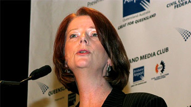 Prime Minister Julia Gillard addresses the Queensland Media Club.