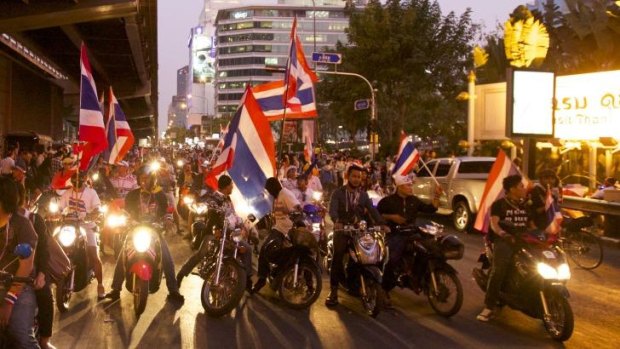 Rally: Protests have shut down parts of Bangkok this week.