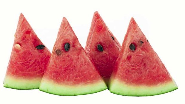 Sweet watermelon slices.