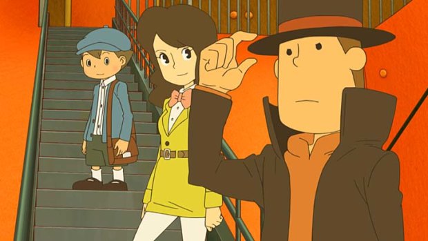 A screenshot from Professor Layton and the Azran Legacy.