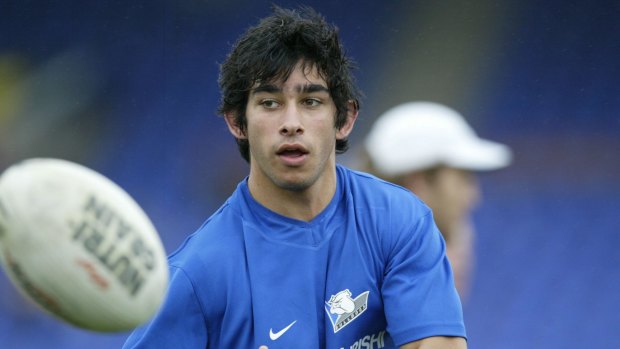 Young pup: Johnathan Thurston at Bulldogs training at Belmore Oval in 2004.