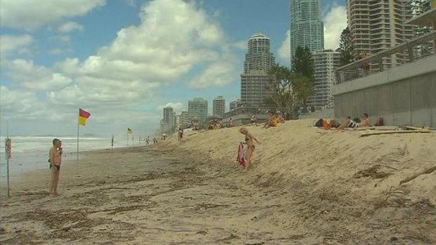 Wild weather severely damaged Gold Coast beaches.