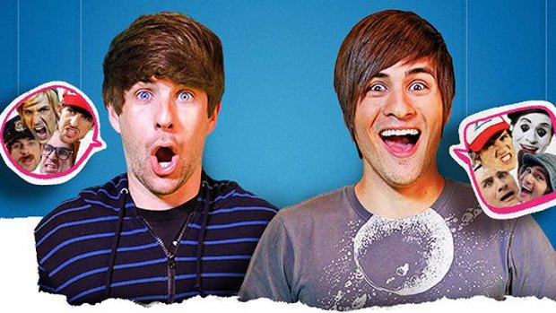 Comedy due Smosh parody music and movie clips on YouTube. Some of their videos have clocked in over 40 million views.