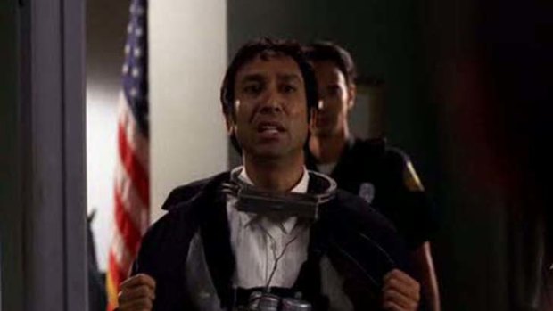 Caught on film ... TV drama Criminal Minds featured an episode with a hostage wearing a collar bomb.