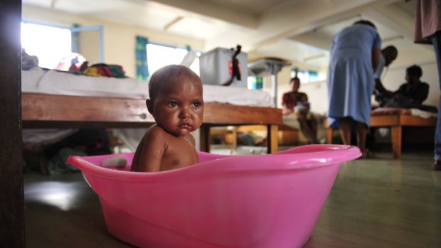 A baby in the maternity ward of  Goroka hospital in the Eastern Highlands  of Papua New Guinea in 2009. 