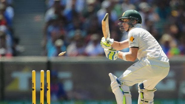 Cheap dismissal: Steve Smith was bowled for 192 after trying a radical shot.