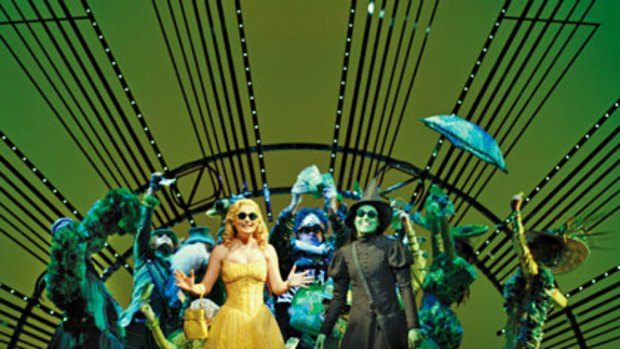The cast of <i>Wicked</i> on the Capitol Theatre stage.