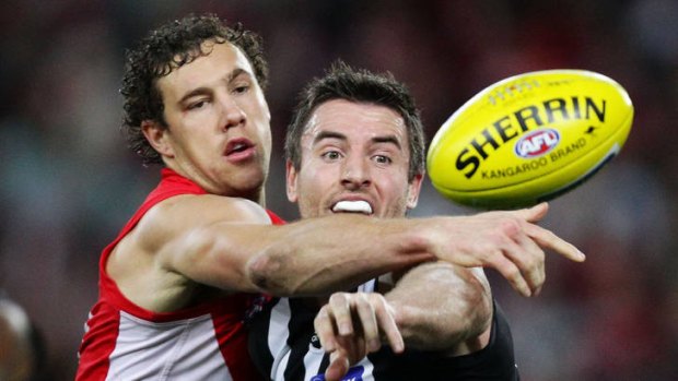 Tagger: Injuries may force Collingwood to play Darren Jolly on Swan Shane Mumford.