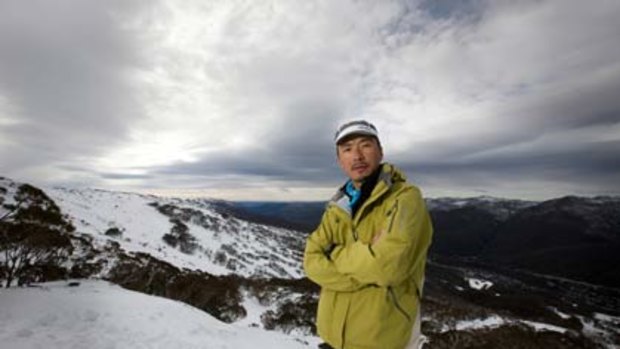 Pemba Dorje Sherpa on Mt Kosciuszko.