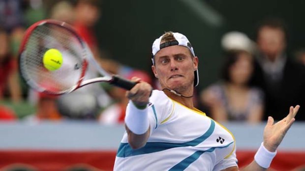Lleyton Hewitt on his way to victory.