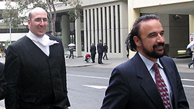 Anwar Sayed (right), with lawyer Andrew Skerritt at a previous trial appearance.