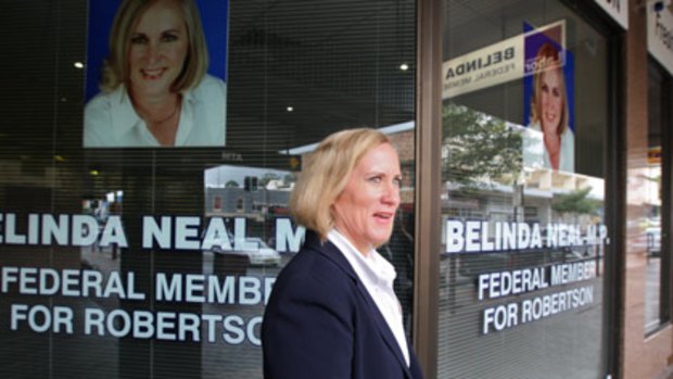 On the campaign trail ... Belinda Neal.