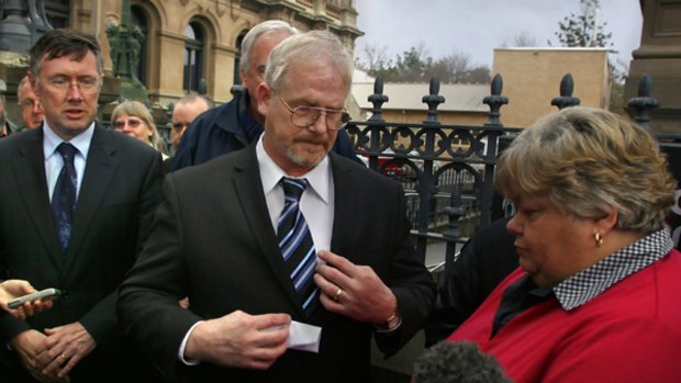 Truck driver Christiaan Scholl outside the Supreme Court in Bendigo after he was acquitted of all charges related to the June 2007 crash near Kerang.