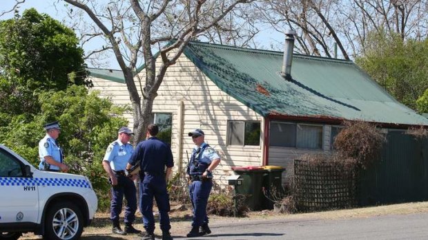 Police outside the Branxton home.