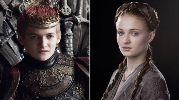 Jack Gleeson as King Joffrey Baratheon and Sophie Turner as Sansa Stark.