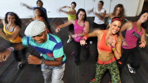 All the right moves ... a Zumba class.