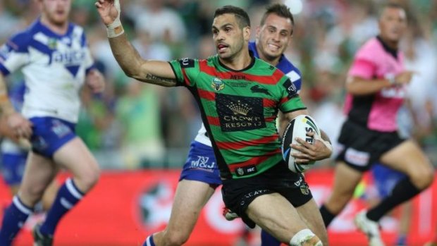 Keeping them guessing: Greg Inglis changes direction.