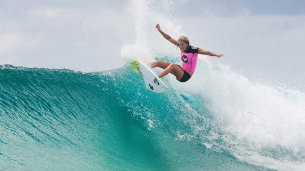 Surf's up: Australian Stephanie Gilmore in action at Snapper Rocks.
