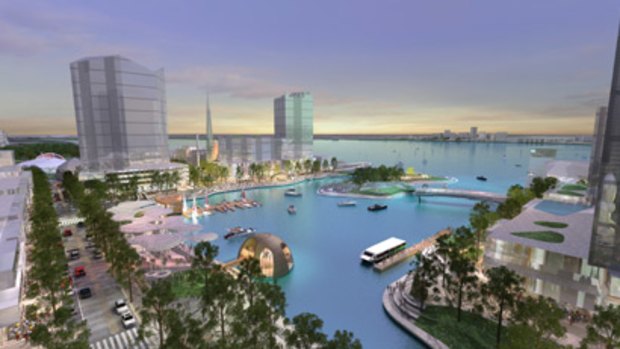 The vision for the new  Perth waterfront development.