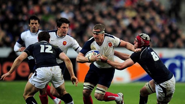 Imanol Harinordoquy of France in action during this year's Six Nations Test against Scotland.