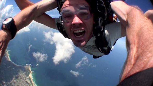 High way to recovery ... Steve Tucker went skydiving in an emotional "purge".