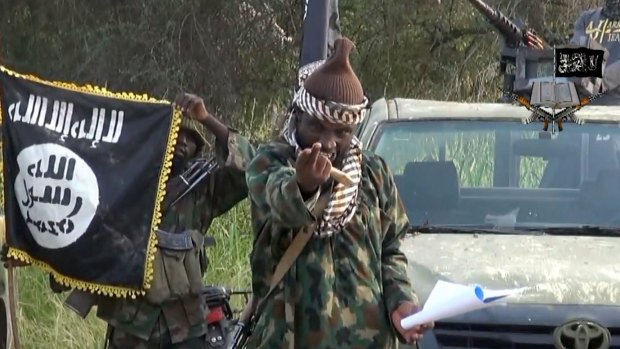 Screengrab from an video released by Boko Haram shows the leader Abubakar Shekau.