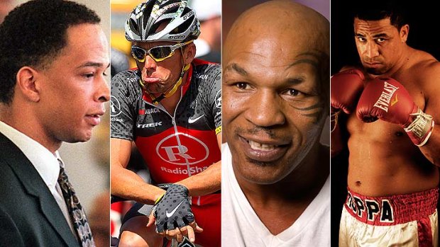 Rae Carruth, Lance Armstrong, Mike Tyson and John Hopoate - sporting villains of all different types.