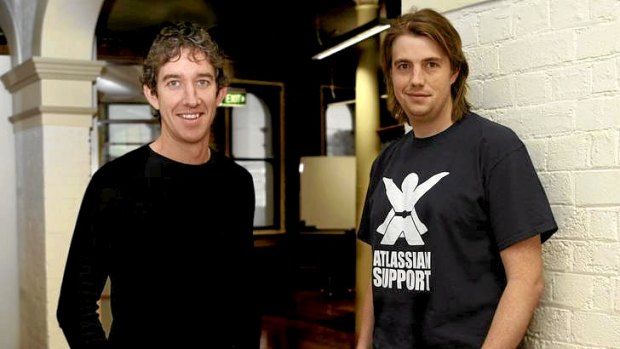Atlassian. Afr. 091009. Pic by Michel O Sullivan. Pic shows portrait of  left  Scott Farquhar and  right  Mike Cannon Brookes, CEO and Co Founders of Atlassian SPECIAL 115109