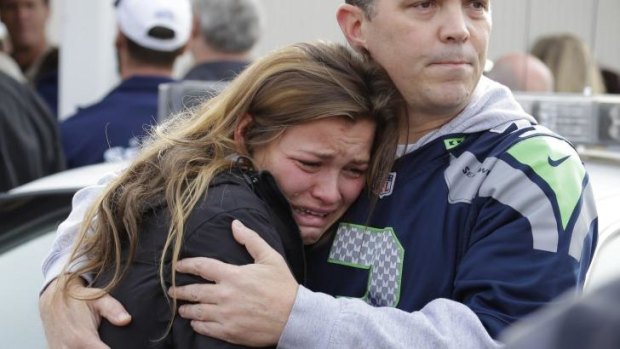 Students were taken to a nearby church to be reunited with parents.