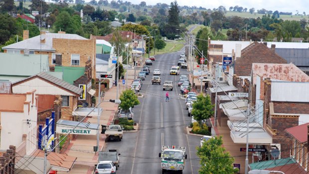 Calm before the carnival . . . the quiet country town of Guyra braces for the Lamb and Potato Festival.