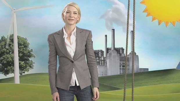 Movie star Cate Blanchett was attacked over her role in an advertisement advocating a carbon tax. The PM must avoid the same mistake in the government's planned ad campaign.