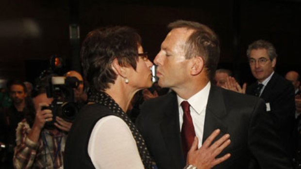 Tony Abbott and wife Margie at the WA Liberal Party conference in Perth yesterday.