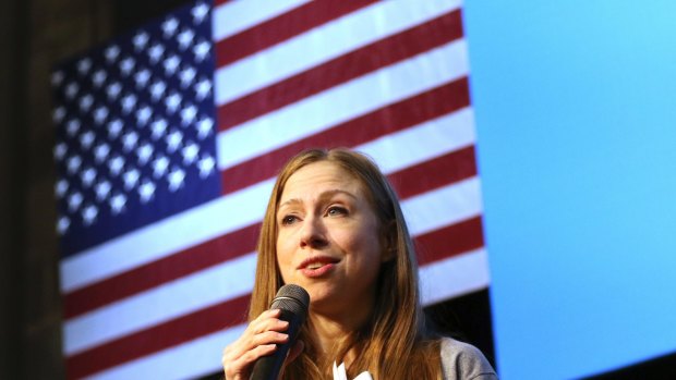 Chelsea Clinton speaks during a campaign rally in Wisconsin.