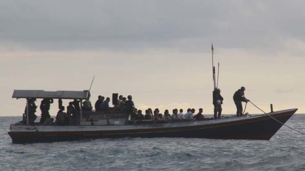 An asylum seeker boat ... questions have been raised about border security.