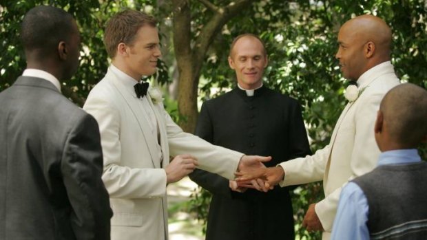 Visual titles ... Michael C. Hall in <i>Six Feet Under</i> before his role in <i>Dexter</i>.