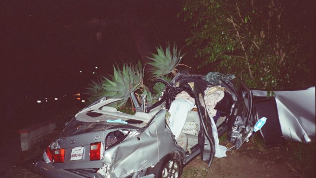 Simon Lewis’ car after the accident.