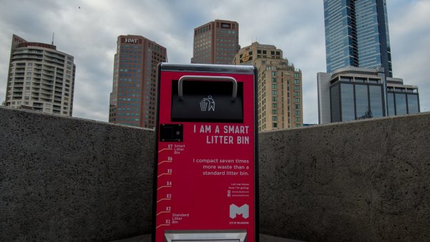 Smart bins will be rolled out across the city. 