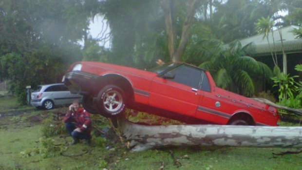 Channel 9's Darren Curtis earlier posted this photo of the devastation caused by a twister that tore through Bargara.