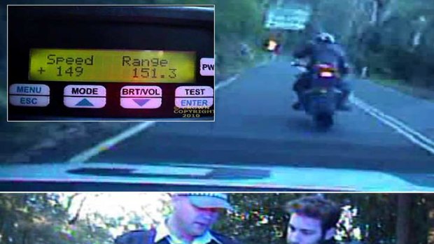 The view from the police camera ...  the road, the reading and the ticket that led to  $60,000-worth of legal action to see speeding charge thrown out.