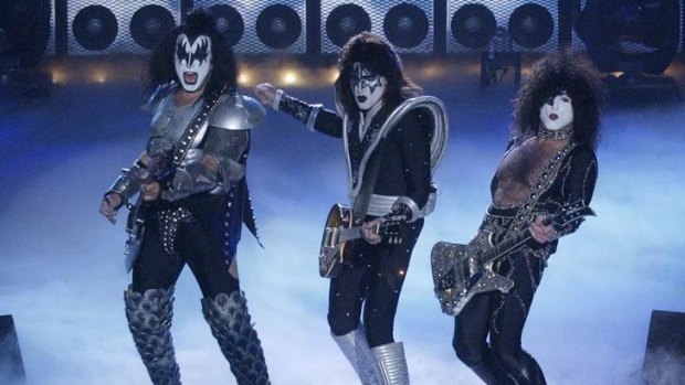 Gene Simmons, Paul Frehley and Paul Stanley of KISS.  