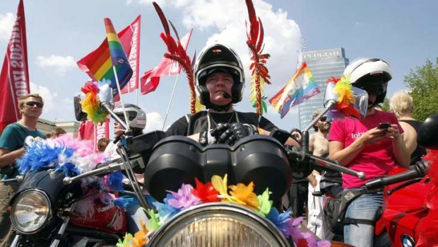 Out and proud: the EuroPride march in Warsaw.