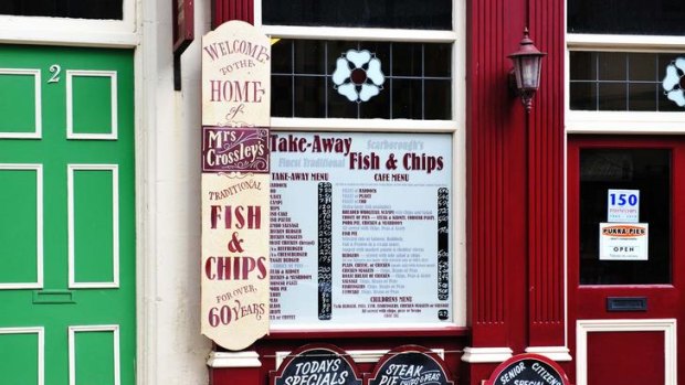 Chips off the old block ... Mrs Crossley's fish-and-chips shop in Scarborough, Yorkshire.