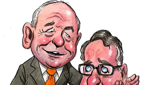 Consolation . . . Maurice Newman feels for David Gonski.