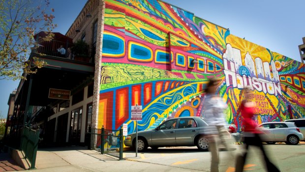 Thriving arts scene: Graffiti artist GONZO247's mural in downtown Houston.