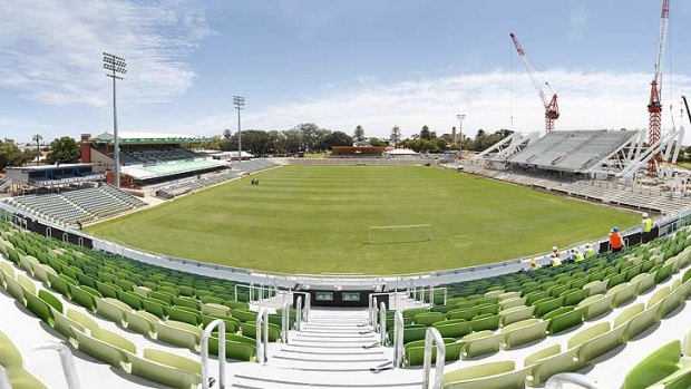 The view from nib Stadium's newly finished southern stand.