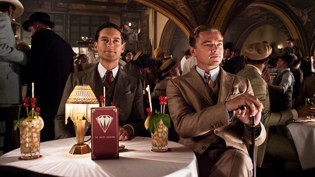 Tobey Maguire and Leonardo DiCaprio in Baz Luhrmann's new production of <i>The Great Gatsby</i>.