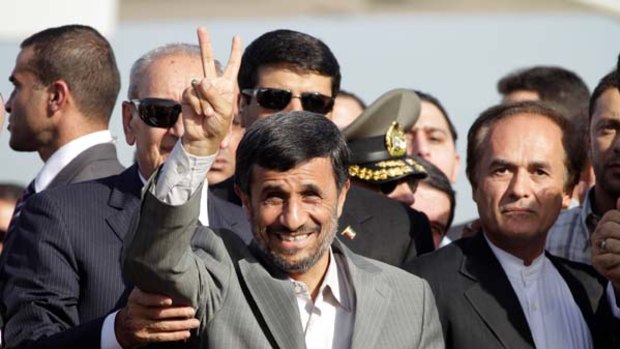 The Iranian President, Mahmoud Ahmadinejad, arrives in Lebanon in October.