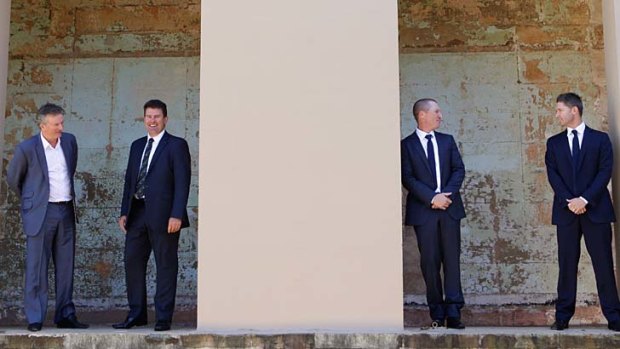 Old and new:  Steve Waugh, Mark Taylor, Michael Clarke and Brad Haddin.