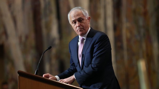 Prime Minister Malcolm Turnbull at the Church of St Andrew in Canberra on Tuesday.